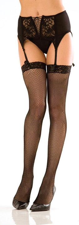 Rene Rofe Lace top fishnet thigh high