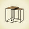 RENEW Iron side rect. table w alu top - set of 2