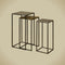 RENEW Iron side square table w alu top - set of 3