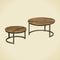 RENEW Set of 2 round coffeetables