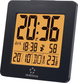 Renkforce 1383425 Wekker Zendergestuurd Zwart Alarmtijden: 2