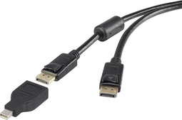 Renkforce DisplayPort-kabel Mini-displayport / DisplayPort Adapterkabel Mini DisplayPort-stekker, DisplayPort-stekker 0