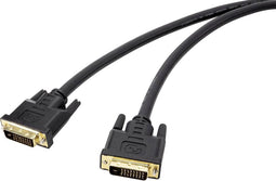 Renkforce DVI Aansluitkabel DVI-D 24+1-polige stekker, DVI-D 24+1-polige stekker 7.50 m Zwart RF-4680662 Vergulde steek