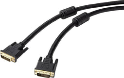 Renkforce DVI Aansluitkabel DVI-D 24+1-polige stekker, DVI-D 24+1-polige stekker 20.00 m Zwart RF-4695150 Afgeschermd (