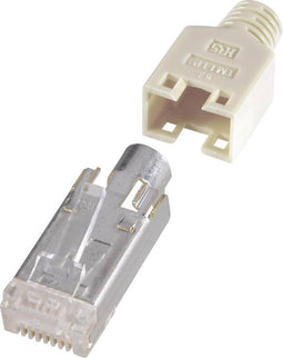 Renkforce H9540.1-10 RJ45-connector, afgeschermd CAT5e Stekker, recht Aantal polen: 8P8C Beige 10 stuk(s)