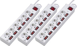 Renkforce Overspanningsveilige stekkerdoos Wit 3 stuk(s)