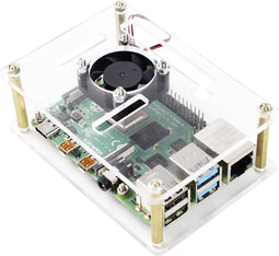 Renkforce RBP-PLC100 SBC-behuizing Geschikt voor serie: Raspberry Pi, Banana Pi, Rock Pi Incl. actieve koeler Transpara