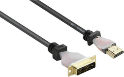 Renkforce RF-4212219 DVI-kabel DVI / HDMI Adapterkabel DVI-D 18+1-polige stekker, HDMI-A-stekker 5.00 m Zwart Vergulde
