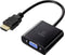 Renkforce RF-4531578 HDMI-kabel HDMI / VGA Adapterkabel HDMI-A-stekker, VGA-bus 15-polig 0.15 m Zwart Afgeschermd (dubb