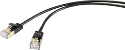 Renkforce RF-4538188 RJ45 Netwerkkabel, patchkabel CAT 8.1 F/FTP 1.00 m Zwart Extreem dun, Vergulde steekcontacten 1 st