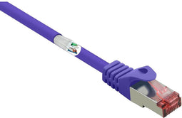Renkforce RF-4724916 RJ45 Netwerkkabel, patchkabel CAT 6 S/FTP 0.50 m Violet Snagless, Vergulde steekcontacten, Vlambestendig 1 stuk(s)