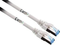Renkforce RF-4732886 RJ45 Netwerkkabel, patchkabel CAT 6A S/FTP 2.00 m Grijs Extreem flexibel, Vergulde steekcontacten