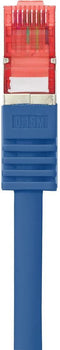 Renkforce RF-4737384 RJ45 Netwerkkabel, patchkabel CAT 6 S/FTP 15.00 cm Blauw Snagless, Vergulde steekcontacten, Vlambestendig 1 stuk(s)