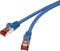 Renkforce RF-4737384 RJ45 Netwerkkabel, patchkabel CAT 6 S/FTP 15.00 cm Blauw Snagless, Vergulde steekcontacten, Vlambestendig 1 stuk(s)