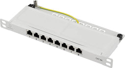 Renkforce RF-4996630 8 poorten Patchpaneel 254 mm (10) CAT 6A 0.5 HE Grijs Ingericht