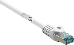 Renkforce RF-5047448 RJ45 Netwerkkabel, patchkabel CAT 6A S/FTP 15.00 m Wit Snagless, Vlambestendig 1 stuk(s)