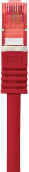 Renkforce RF-5176540 RJ45 Netwerkkabel, patchkabel CAT 6 S/FTP 0.50 m Rood Snagless, Vergulde steekcontacten, Vlambestendig 1 stuk(s)