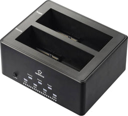 Renkforce RF-5576398 USB 3.2 Gen 1 (USB 3.0) SATA 2 poorten Harde schijf-dockingstation 2.5 inch, 3.5 inch Met clone-fu