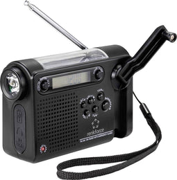Renkforce RF-CR-200 Transistorradio VHF (FM), Middengolf, Korte golf Noodradio Oplaadbaar, Zonnepaneel, Handslinger, We