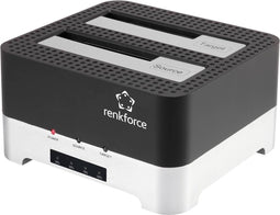 Renkforce RF-DOCKING-02 USB 3.2 Gen 1 (USB 3.0) SATA 6 Gb/s 2 poorten Harde schijf-kopieerstation 2.5 inch, 3.5 inch Me