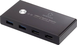 Renkforce RF-SHB-200 4 poorten USB 3.2 Gen 1-schakelaar + hub (USB 3.0) Zwart