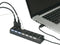 Renkforce USB 2.0-hub 7 poorten Individueel schakelbaar, Met status-LED's Zwart