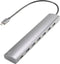 Renkforce USB 3.1 Gen 1-hub 6 + 1 poorten Met Pass-Through stroomaansluiting, Met aluminium behuizing Zilver