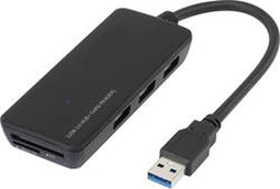 Renkforce USB 3.2 Gen 1-hub 3 poorten Met ingebouwde SD-kaartlezer Zwart