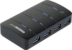 Renkforce USB 3.2 Gen 1-hub 4 poorten Met status-LED's Zwart