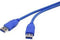 Renkforce USB 3.2 Gen 1 (USB 3.0) 1.00 m Blauw Vergulde steekcontacten [1x USB 3.2 Gen 1 stekker A (USB 3.0) - 1x USB 3