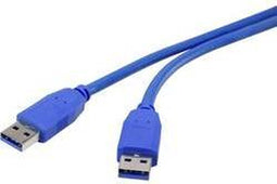 Renkforce USB 3.2 Gen 1 (USB 3.0) 1.80 m Blauw Vergulde steekcontacten [1x USB 3.2 Gen 1 stekker A (USB 3.0) - 1x USB 3
