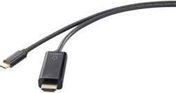 Renkforce USB-C / HDMI Adapterkabel USB-C stekker, HDMI-A-stekker 0.50 m Zwart UHD 4K @ 60 Hz RF-4531590 USB-C-displayk
