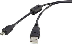 Renkforce USB-kabel USB 2.0 USB-A stekker 1.50 m Zwart Met Ferrietkern, Vergulde steekcontacten RF-4536474