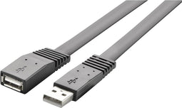 Renkforce USB-kabel USB 2.0 USB-A stekker, USB-A bus 3.00 m Zwart Zeer flexibel RF-4096101