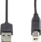 Renkforce USB-kabel USB 2.0 USB-A stekker, USB-B stekker 1.80 m Zwart Stekker past op beide manieren, Vergulde steekcon