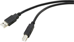 Renkforce USB-kabel USB 2.0 USB-A stekker, USB-B stekker 20.00 m Zwart Afscherming gevlochten RF-5720372
