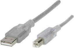 Renkforce USB-kabel USB 2.0 USB-A stekker, USB-B stekker 5.00 m Transparant RF-4538146