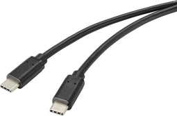 Renkforce USB-kabel USB 2.0 USB-C stekker 2.00 m Zwart Met anti-microbacterieel oppervlak RF-4716842