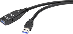 Renkforce USB-kabel USB 3.2 Gen1 (USB 3.0 / USB 3.1 Gen1) USB-A stekker, USB-A bus 15.00 m Zwart RF-4598348