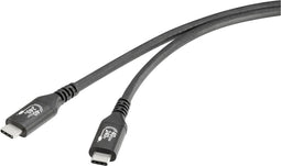 Renkforce USB-kabel USB 4.0 USB-C stekker, USB-C stekker 1.00 m Zwart Aluminium-stekker RF-5235978