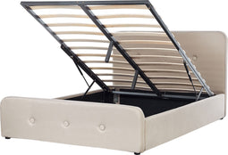 RENNES - Bed met opbergruimte - Beige - 140 x 200 cm - Polyester