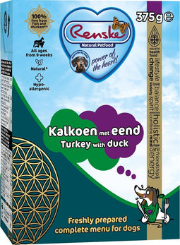 Renske Vers - Tetrapack 375 g - Hondenvoer - Kalkoen&Eend