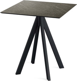 Infinity Terrastafel Zwart Frame + Midnight Marble HPL 70x70 cm - Essentials 120011677
