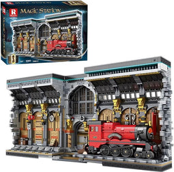 Reobrix 66031 Treinstation Bouwstenen Set - 3061 Onderdelen MOC, Magische Wereld Serie met Lichtset