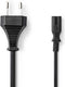 Nedis Stroomkabel - Euro Male - IEC-320-C7 - 5 m - Plat - Zwart