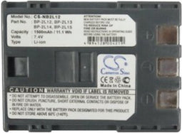 Replacement Digitale Camera Accu 7.4V 1500mAh Li-ion Voor Canon