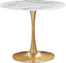 BOCA - Ronde eettafel - Wit/Goud - 90 cm - MDF