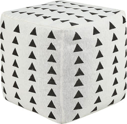 TARODI - Poef - Wit/Zwart - 45 x 45 cm - Katoen