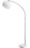 Retro design Booglamp - Staande Vloerlamp - Zilver - Opaalwit