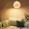Retro design Booglamp - Staande Vloerlamp - Zilver - Opaalwit